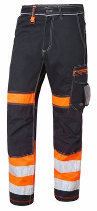 Arbetsbyxa varselbyxa svart och orange