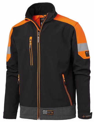 Arbetsjacka softshell jacka svart orange 
