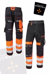 Varselbyxa med stretch svart orange