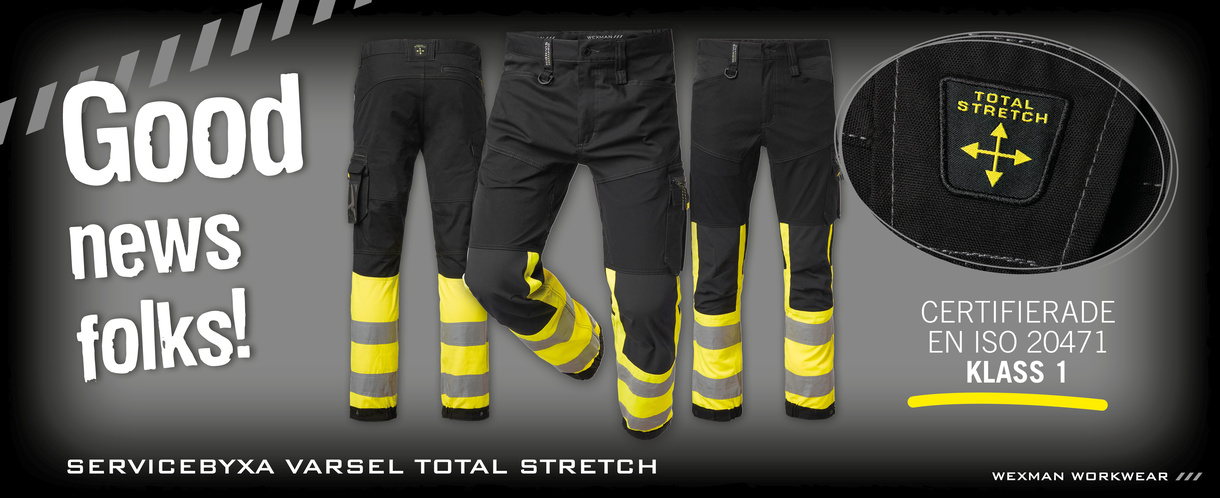 Servicebyxa Total Stretch Varsel Klass 1 | Wexman Workwear®