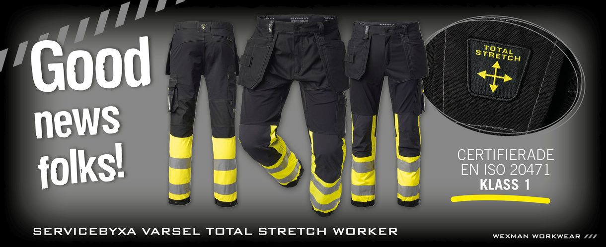 Servicebyxa Worker Total Stretch Varsel | Wexman Workwear®